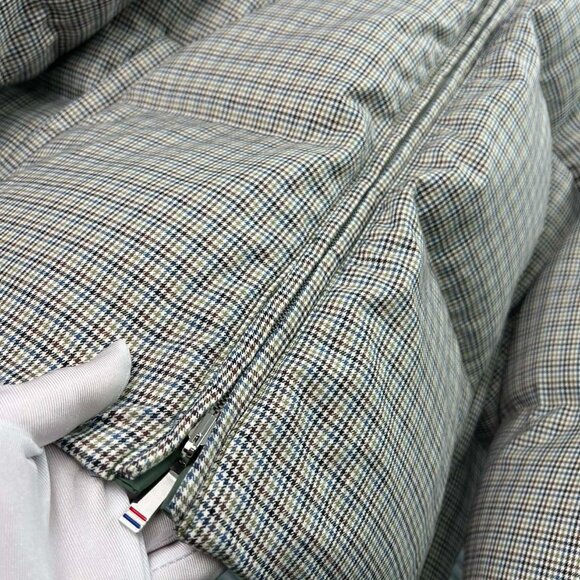 Thom Browne Reversible Quilted Houndstooth Down Jacket - Sage Green - Picture 8 of 9